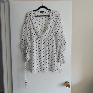 White and Black Poka Dot Dress